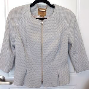 TED BAKER Women's Light Grey Zip-up Blazer size 3 / Medium